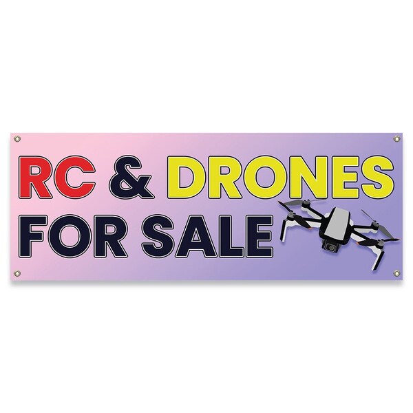 RC & Drones For Sale Banner Concession Stand Food Truck Single Sided